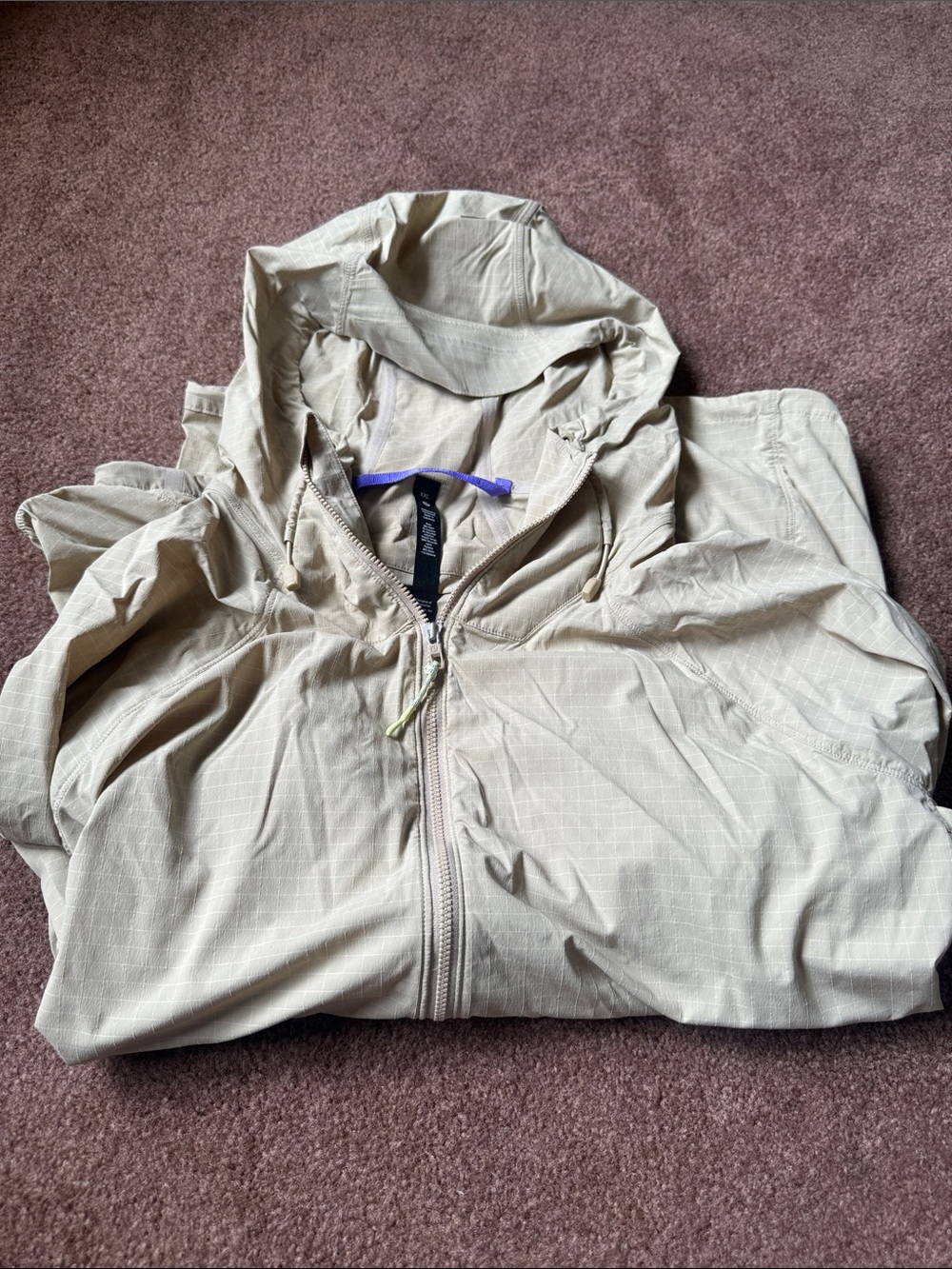 lululemon athletica Beige Hooded Jacket half zip